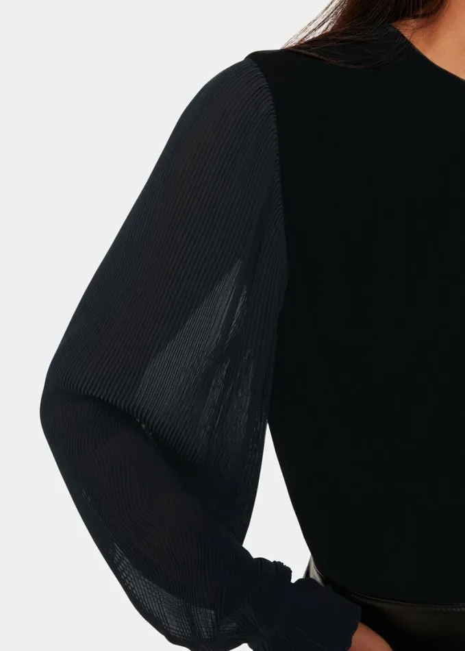 Whistles Bella Velvet Top Black Women Tops