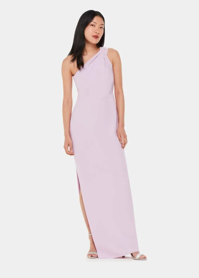 Whistles Bethan One Shoulder Maxi Dress Lilac Women Dresses