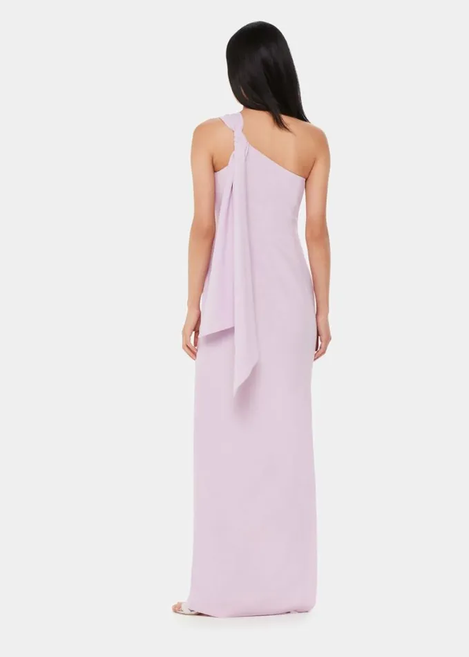 Whistles Bethan One Shoulder Maxi Dress Lilac Women Dresses
