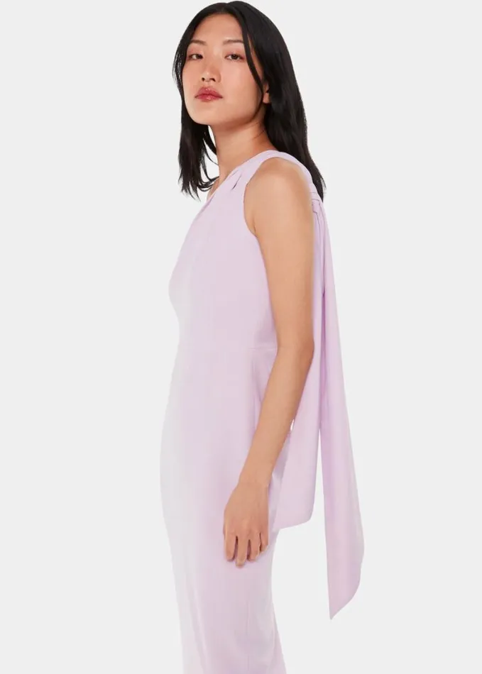 Whistles Bethan One Shoulder Maxi Dress Lilac Women Dresses