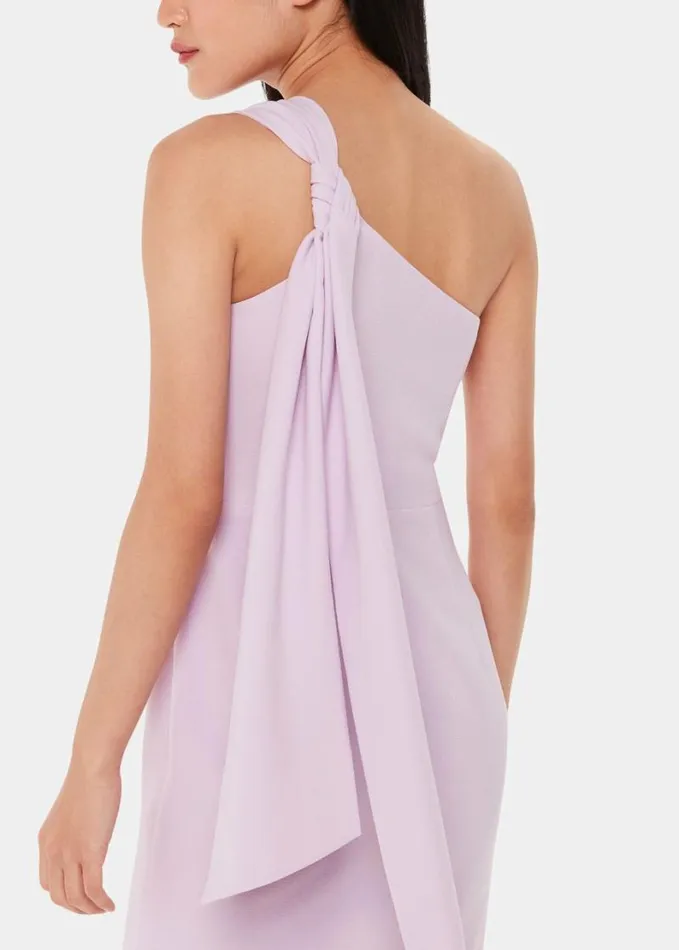 Whistles Bethan One Shoulder Maxi Dress Lilac Women Dresses