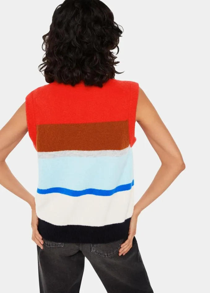 Whistles Block Stripe Tank Multicolour Women Sweaters and Cashmere