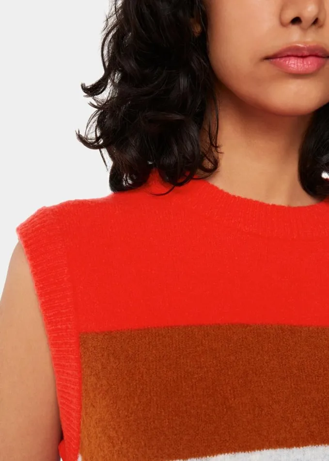 Whistles Block Stripe Tank Multicolour Women Sweaters and Cashmere