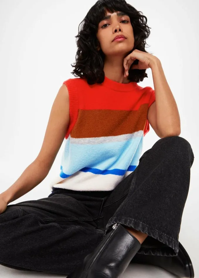 Whistles Block Stripe Tank Multicolour Women Sweaters and Cashmere