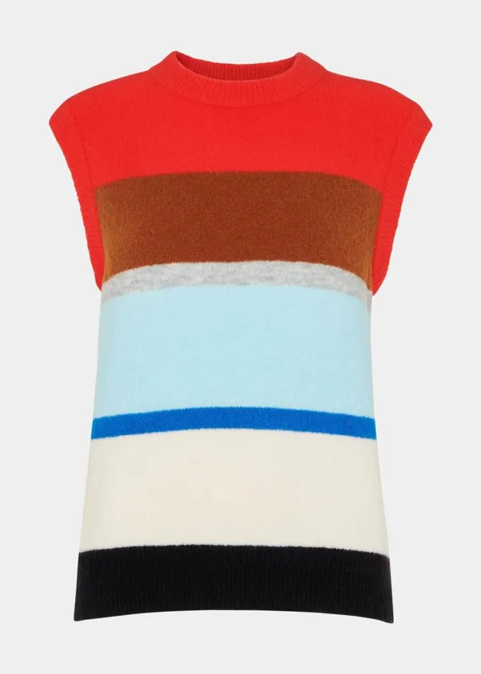 Whistles Block Stripe Tank Multicolour Women Sweaters and Cashmere