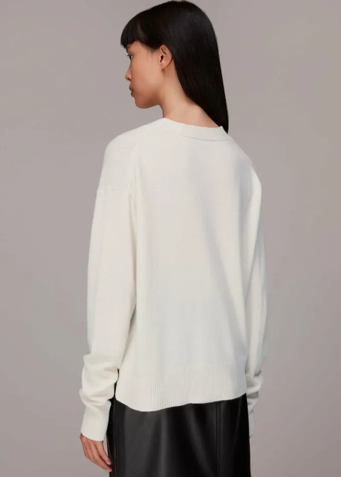 Whistles Cashmere Cardigan Ivory Women Sweaters and Cashmere