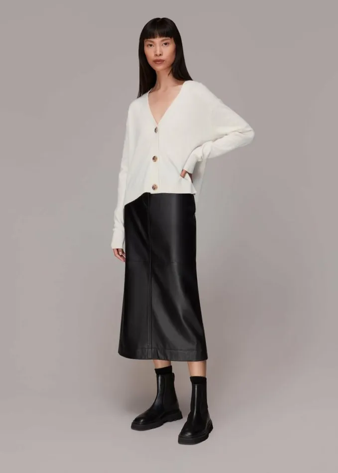 Whistles Cashmere Cardigan Ivory Women Sweaters and Cashmere