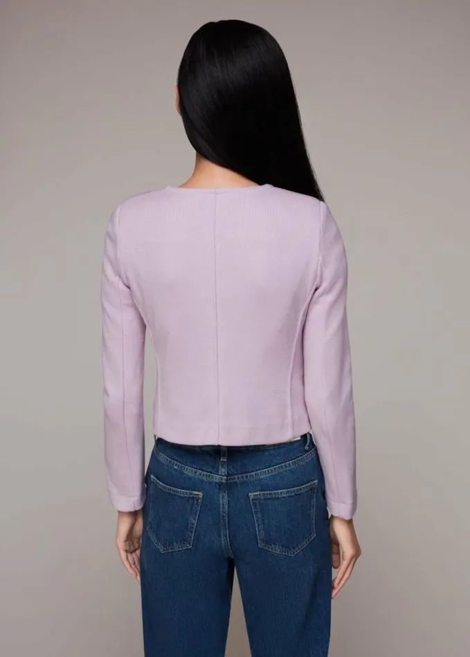Whistles Collarless Jersey Jacket Lilac Women Coats and Jackets