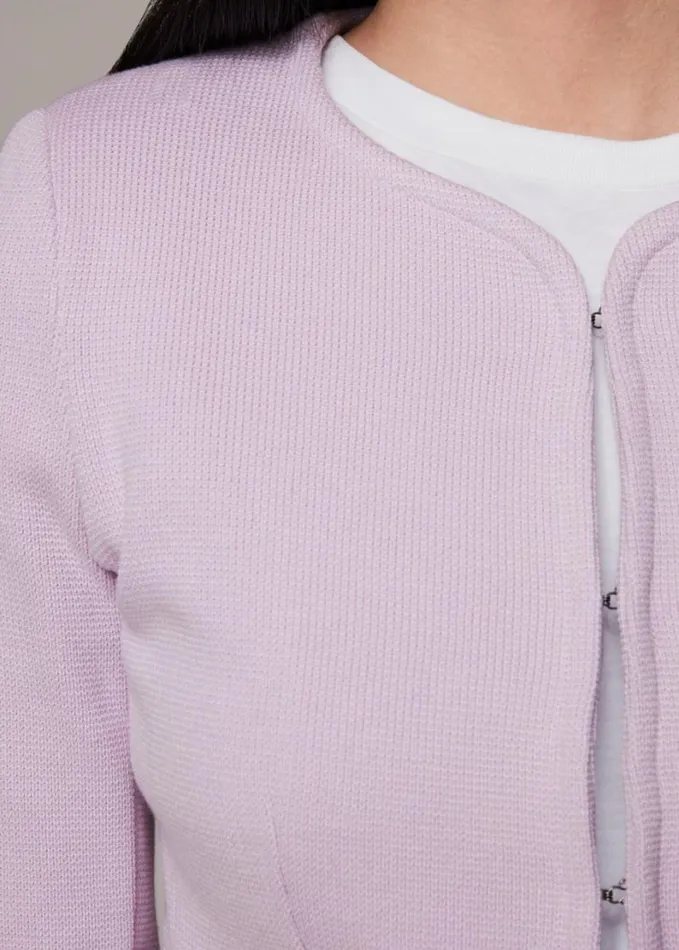 Whistles Collarless Jersey Jacket Lilac Women Coats and Jackets