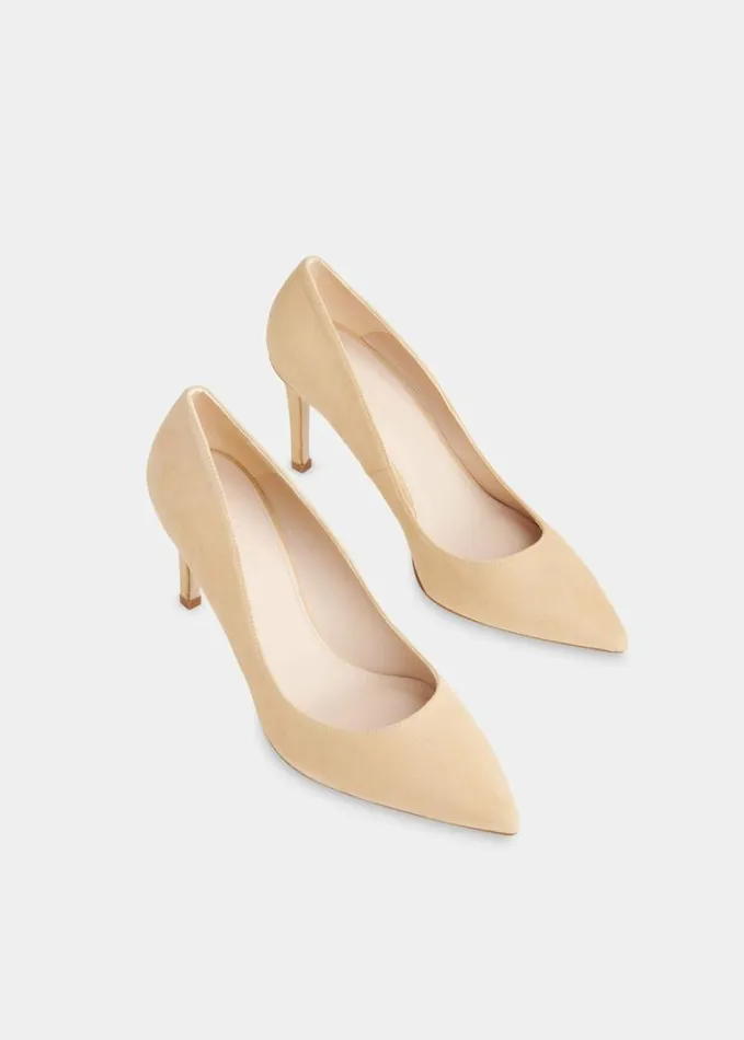 Whistles Corie Suede Heeled Pump Beige Women Heels