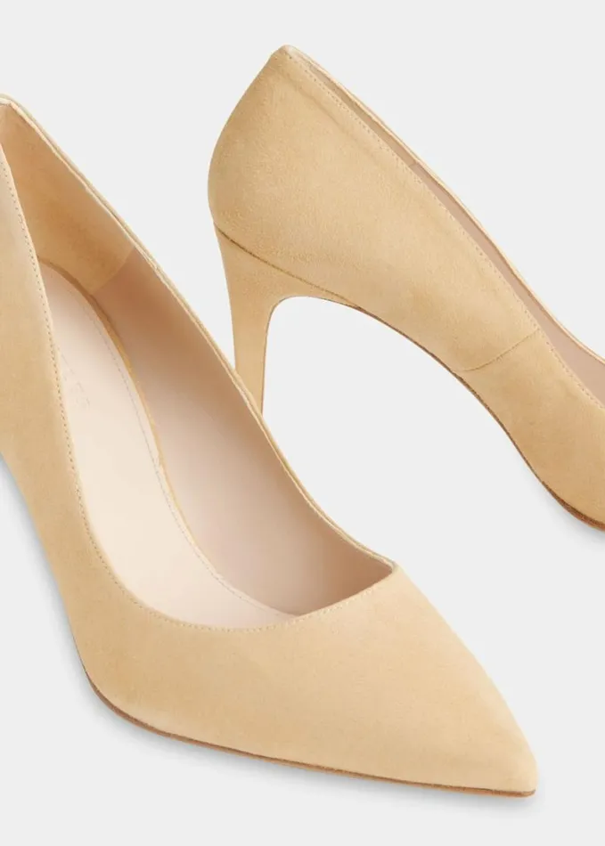 Whistles Corie Suede Heeled Pump Beige Women Heels