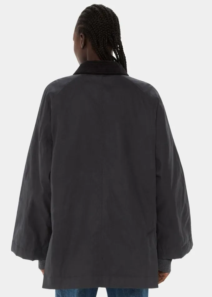 Whistles Fern Waxed Jacket Black Women Coats and Jackets