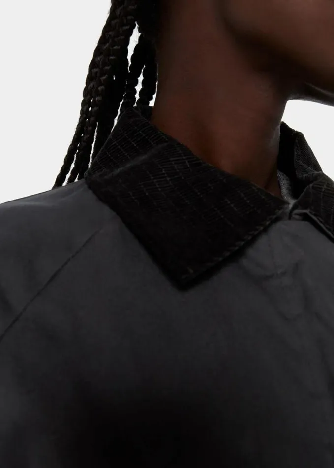 Whistles Fern Waxed Jacket Black Women Coats and Jackets