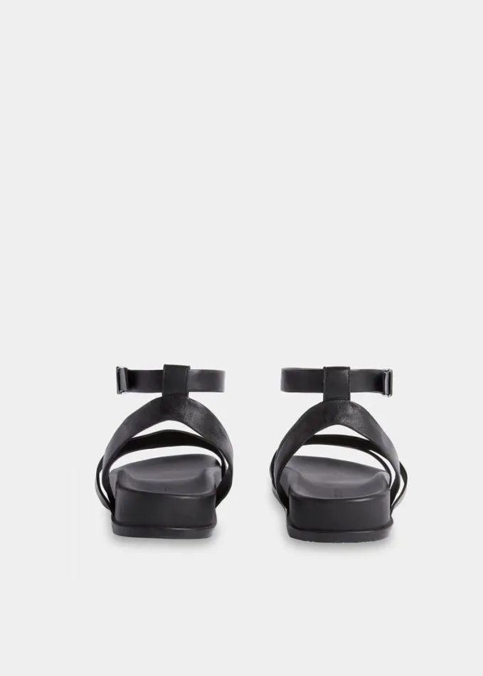 Whistles Gaia Asymmetric Strappy Sandal Black Women Sandals