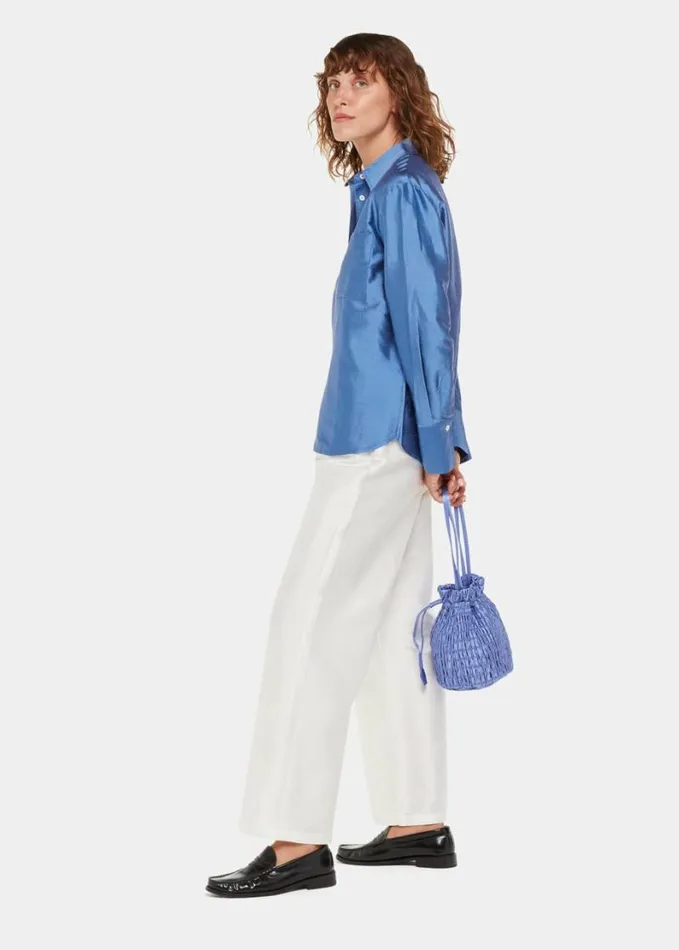 Whistles Hai Floris Shirt Blue Women Tops