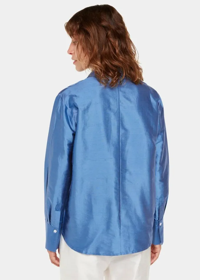 Whistles Hai Floris Shirt Blue Women Tops