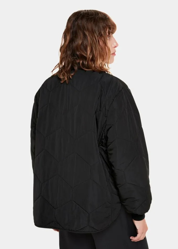 Whistles Ida Short Quilted Coat Black Women Coats and Jackets