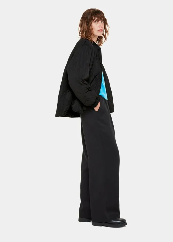 Whistles Ida Short Quilted Coat Black Women Coats and Jackets
