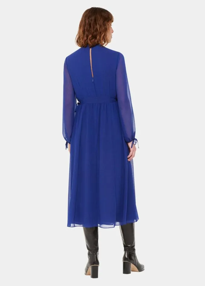Whistles Ivy Midi Dress Blue Women Dresses