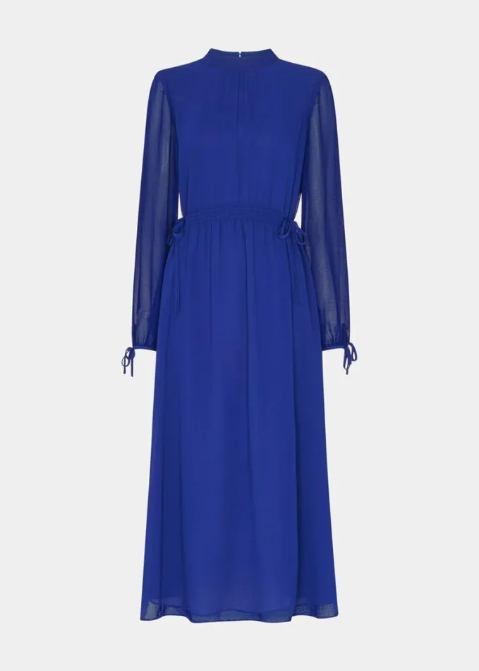Whistles Ivy Midi Dress Blue Women Dresses