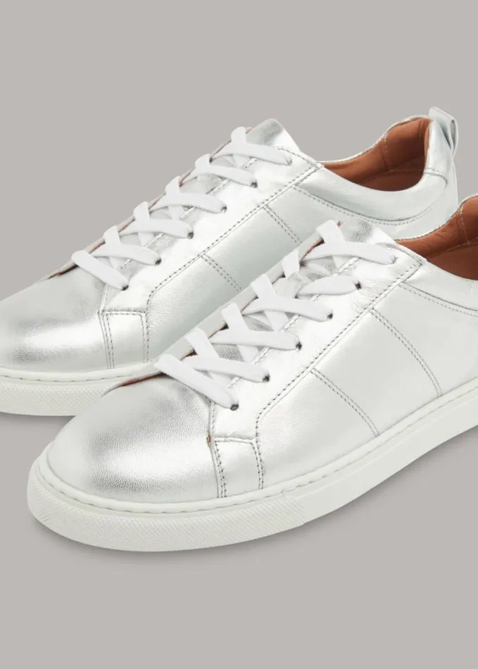Whistles Koki Lace Up Trainer Silver Women Sneakers