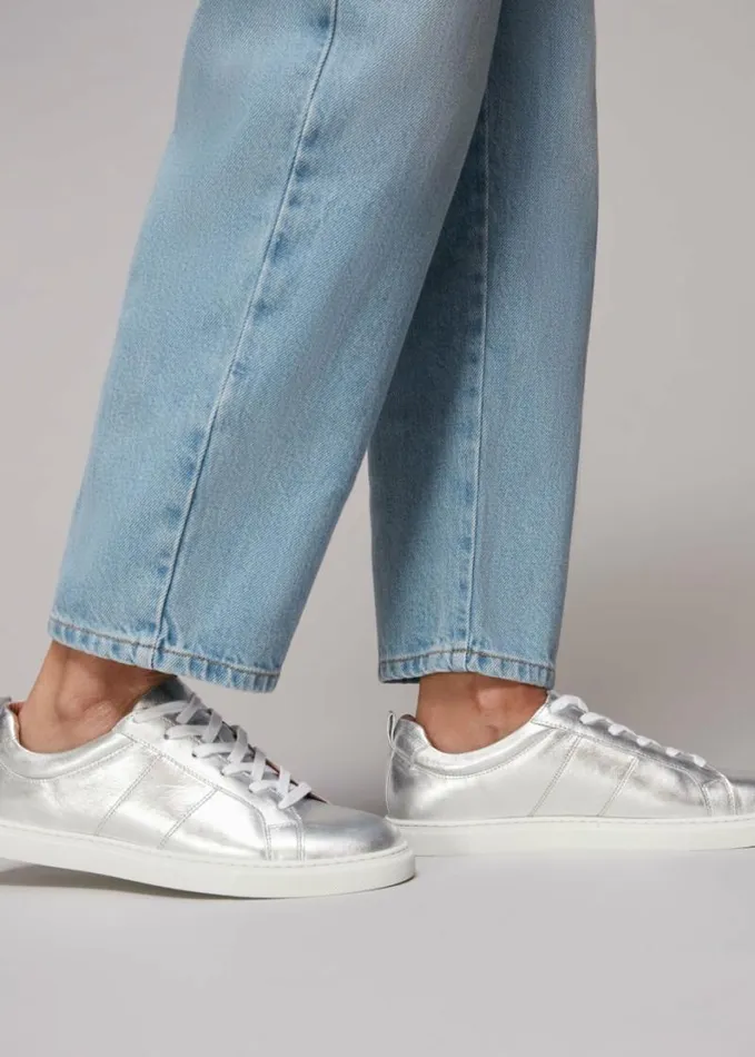 Whistles Koki Lace Up Trainer Silver Women Sneakers