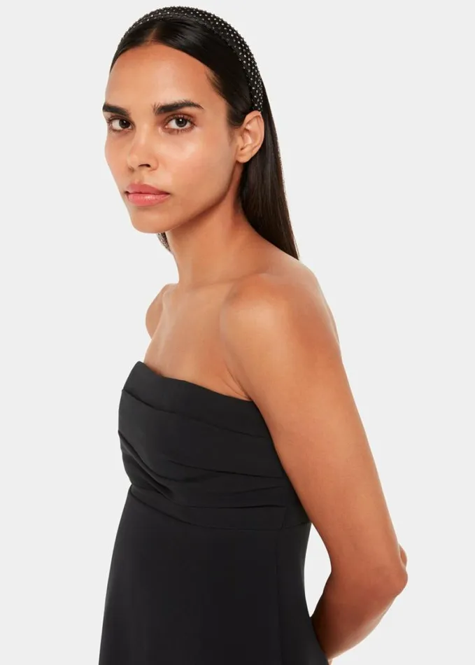 Whistles Lula Crepe Bandeau Top Black Women Tops
