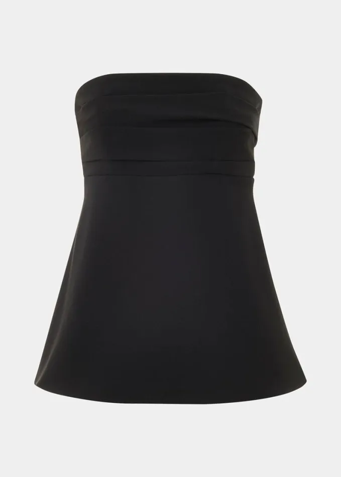 Whistles Lula Crepe Bandeau Top Black Women Tops