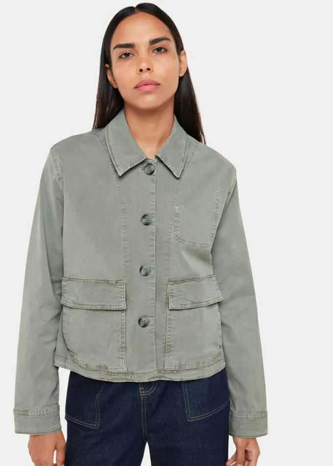 Whistles Marie Casual Jacket Khaki Women Coats and Jackets