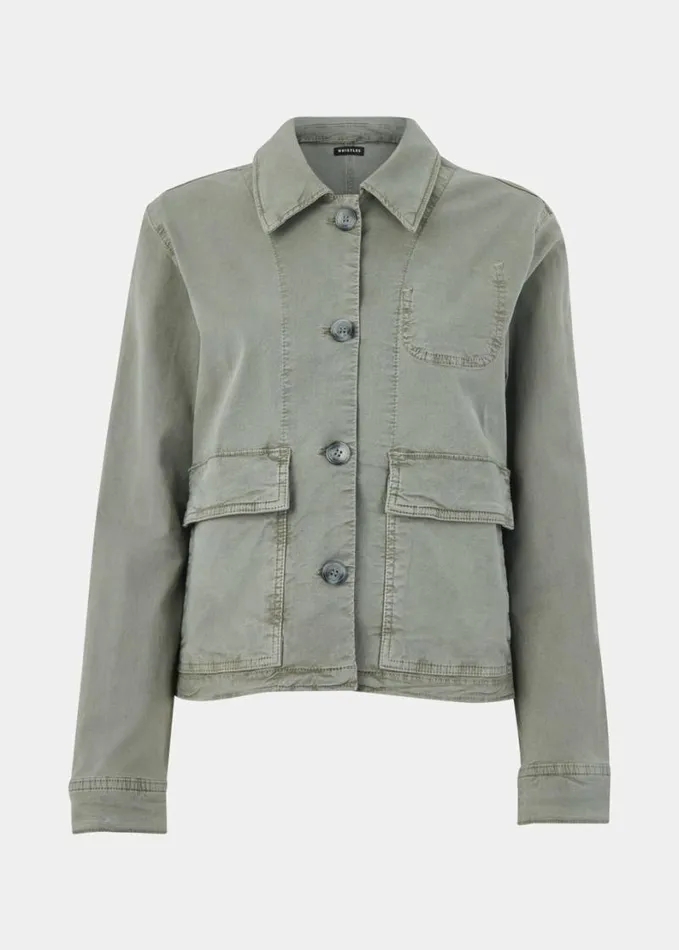 Whistles Marie Casual Jacket Khaki Women Coats and Jackets