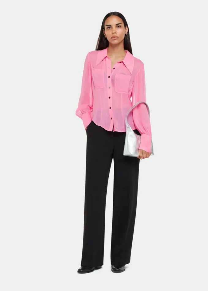 Whistles Penelope Shirt Pink Women Tops