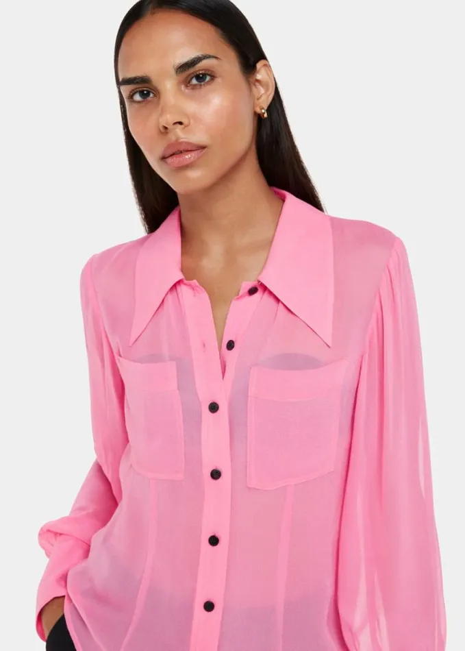 Whistles Penelope Shirt Pink Women Tops