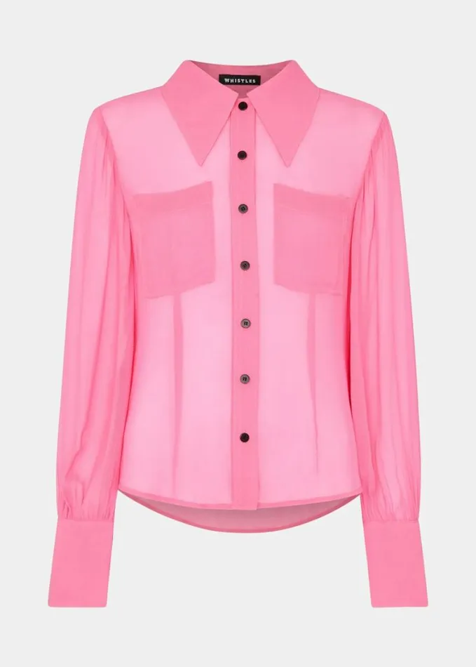 Whistles Penelope Shirt Pink Women Tops