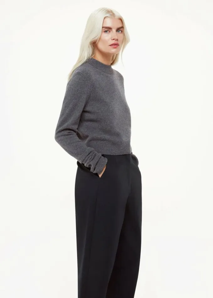 Whistles Petite Carla Barrel Cotton Trouser Navy Women Petite Pants and Jeans