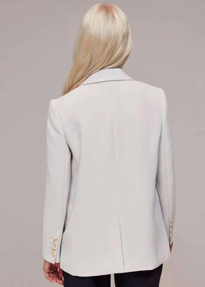 Whistles Petite Crepe Boyfriend Blazer Neutral Women Petite Coats and Jackets