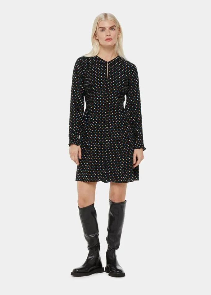 Whistles Petite Scattered Hearts Flippy Dress Blackmulti Women Petite Dresses and Jumpsuits Whistles Petite Scattered Hearts Flippy Dress Blackmulti Women Petite Dresses and Jumpsuits