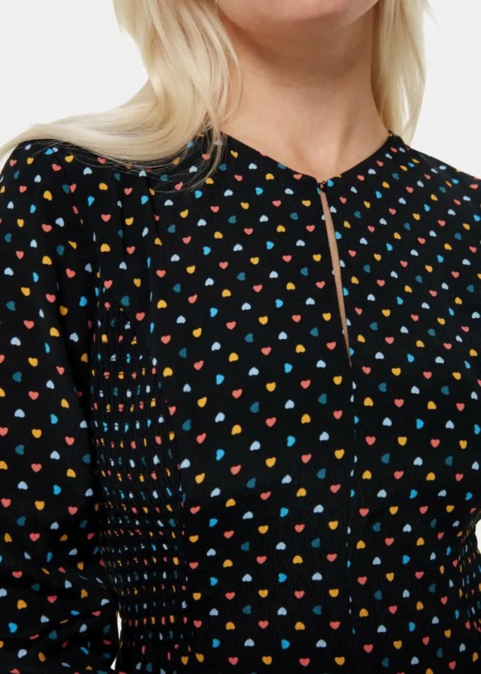 Whistles Petite Scattered Hearts Flippy Dress Blackmulti Women Petite Dresses and Jumpsuits Whistles Petite Scattered Hearts Flippy Dress Blackmulti Women Petite Dresses and Jumpsuits