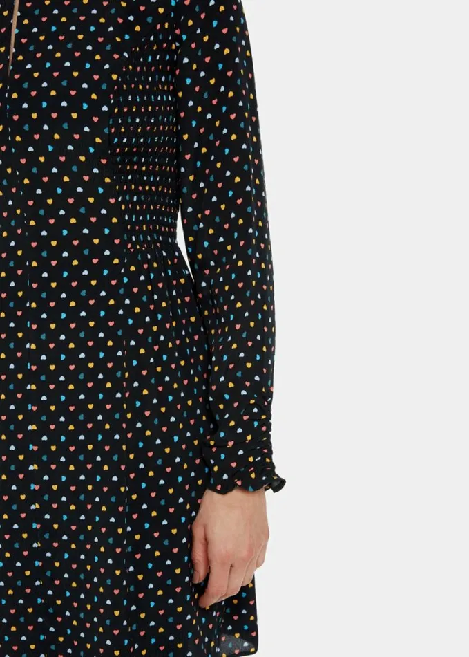 Whistles Petite Scattered Hearts Flippy Dress Blackmulti Women Petite Dresses and Jumpsuits Whistles Petite Scattered Hearts Flippy Dress Blackmulti Women Petite Dresses and Jumpsuits