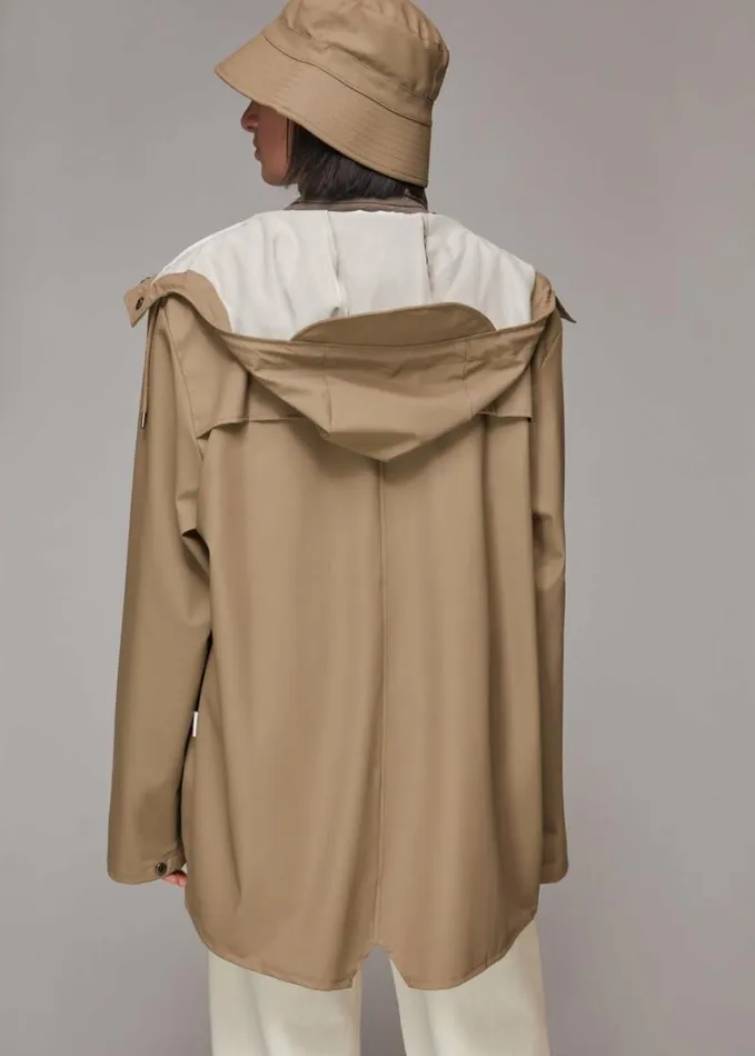Whistles Rains Hooded Jacket Taupe Women Coats and Jackets
