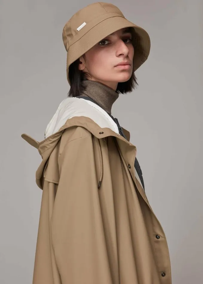 Whistles Rains Hooded Jacket Taupe Women Coats and Jackets