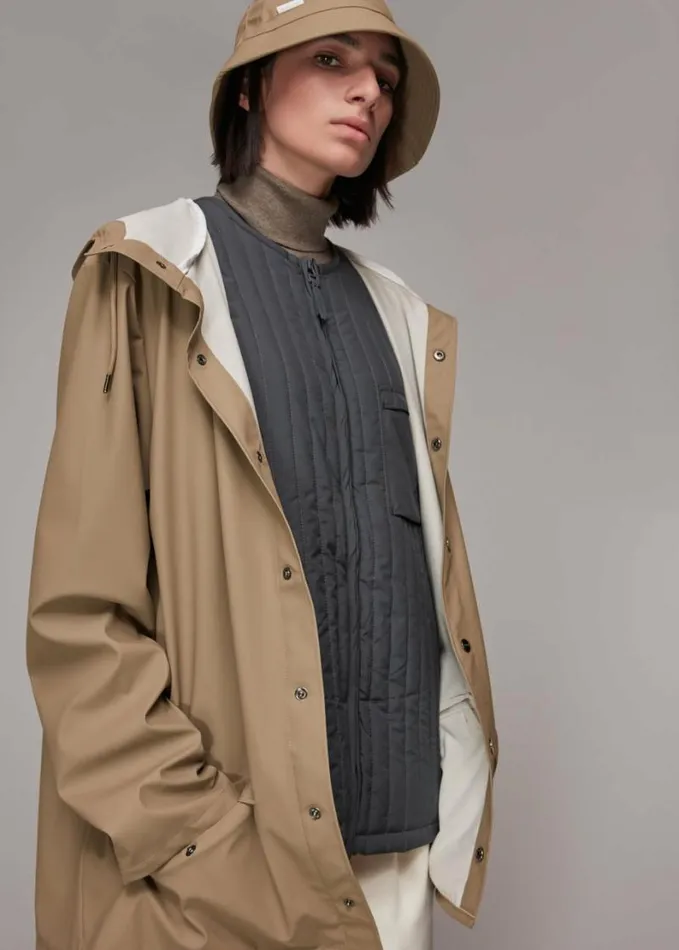 Whistles Rains Hooded Jacket Taupe Women Coats and Jackets