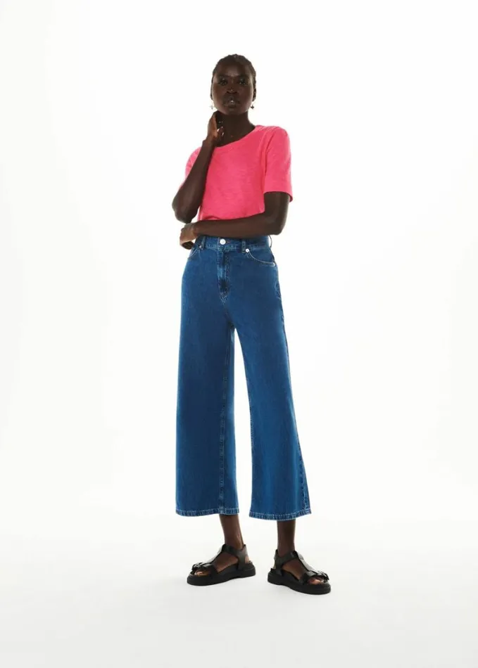 Whistles Rosa Double Trim Tshirt Fuchsia Women Tops