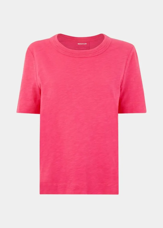 Whistles Rosa Double Trim Tshirt Fuchsia Women Tops