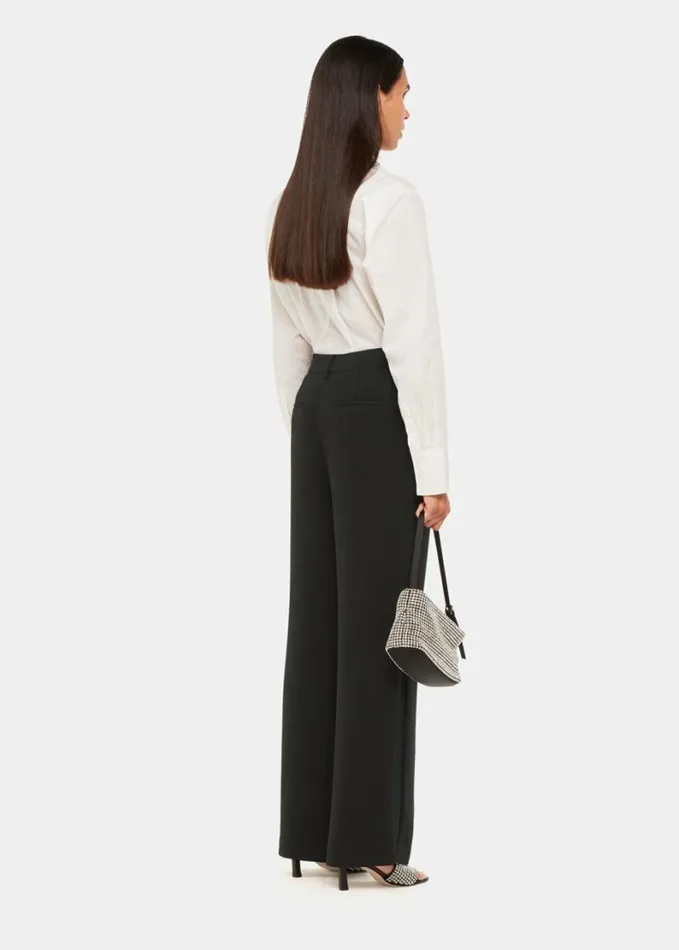 Whistles Satin Side Stripe Tux Trouser Black Women Tailoring