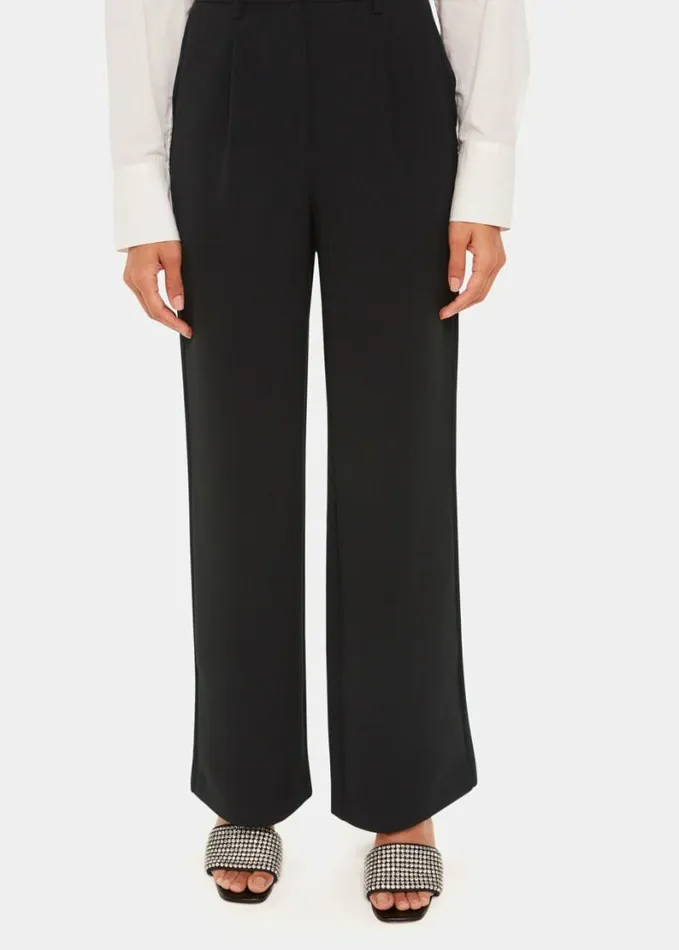 Whistles Satin Side Stripe Tux Trouser Black Women Tailoring