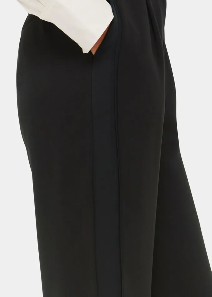Whistles Satin Side Stripe Tux Trouser Black Women Tailoring