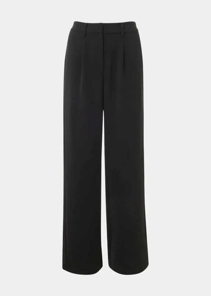 Whistles Satin Side Stripe Tux Trouser Black Women Tailoring