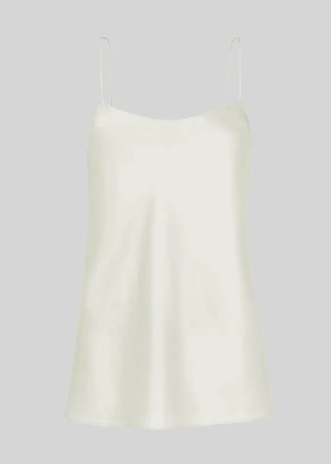 Whistles Silk Cami Top Silver Women Tops