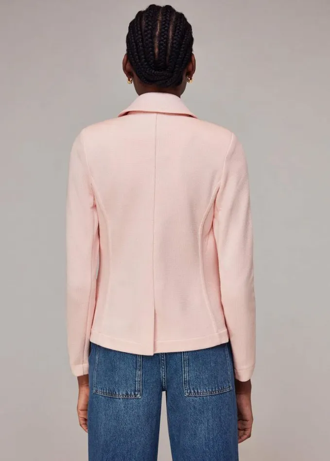 Whistles Slim Jersey Jacket Pink Women Coats and Jackets