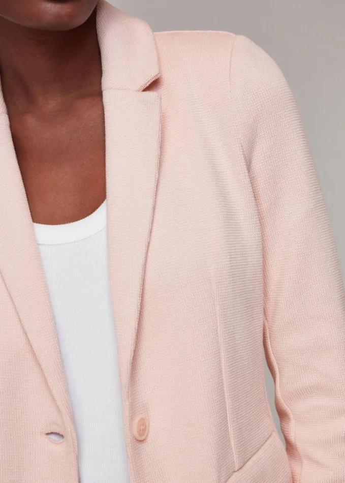 Whistles Slim Jersey Jacket Pink Women Coats and Jackets